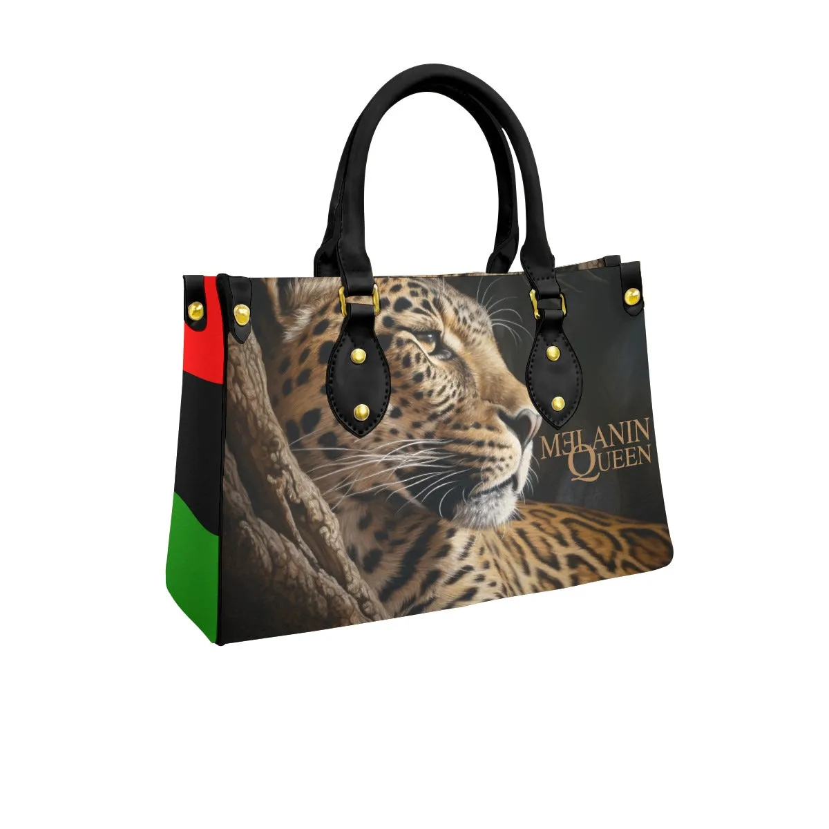 Leopard - Melanin Queen  - Women's Tote Bag With Black Handle