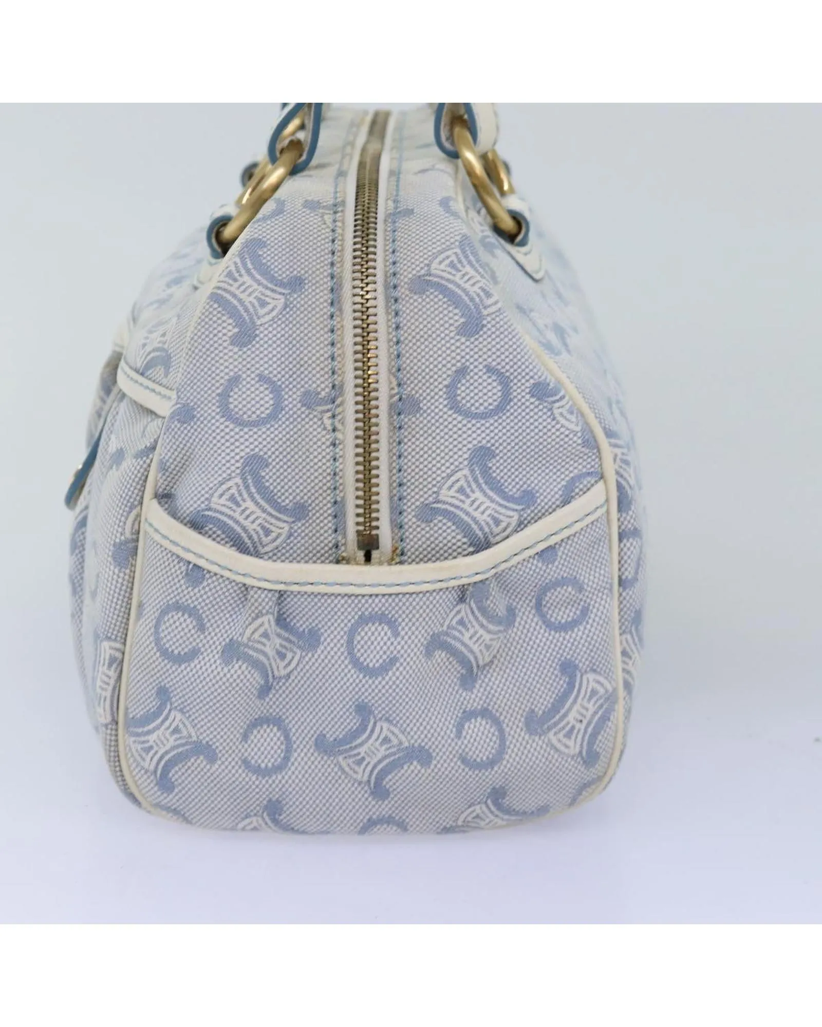 Light Blue Canvas Hand Bag with Guarantee Card - Rank C