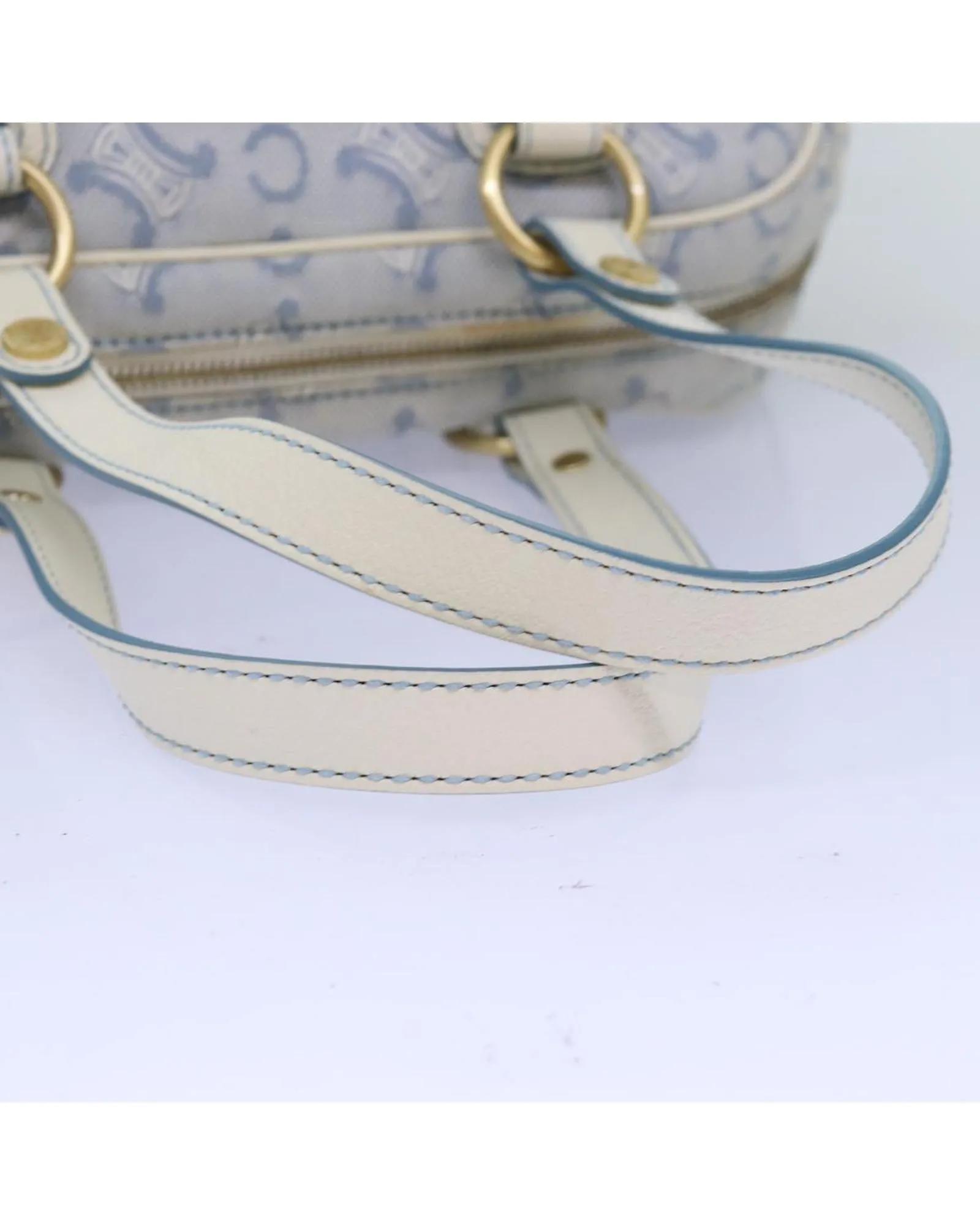 Light Blue Canvas Hand Bag with Guarantee Card - Rank C