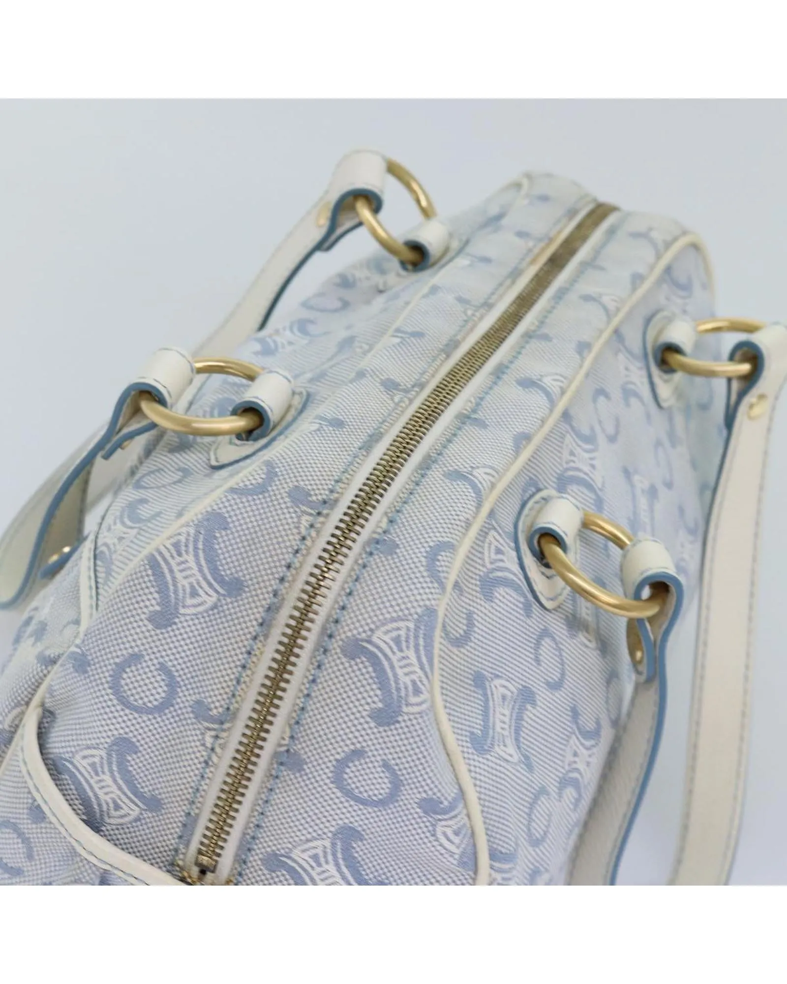 Light Blue Canvas Hand Bag with Guarantee Card - Rank C