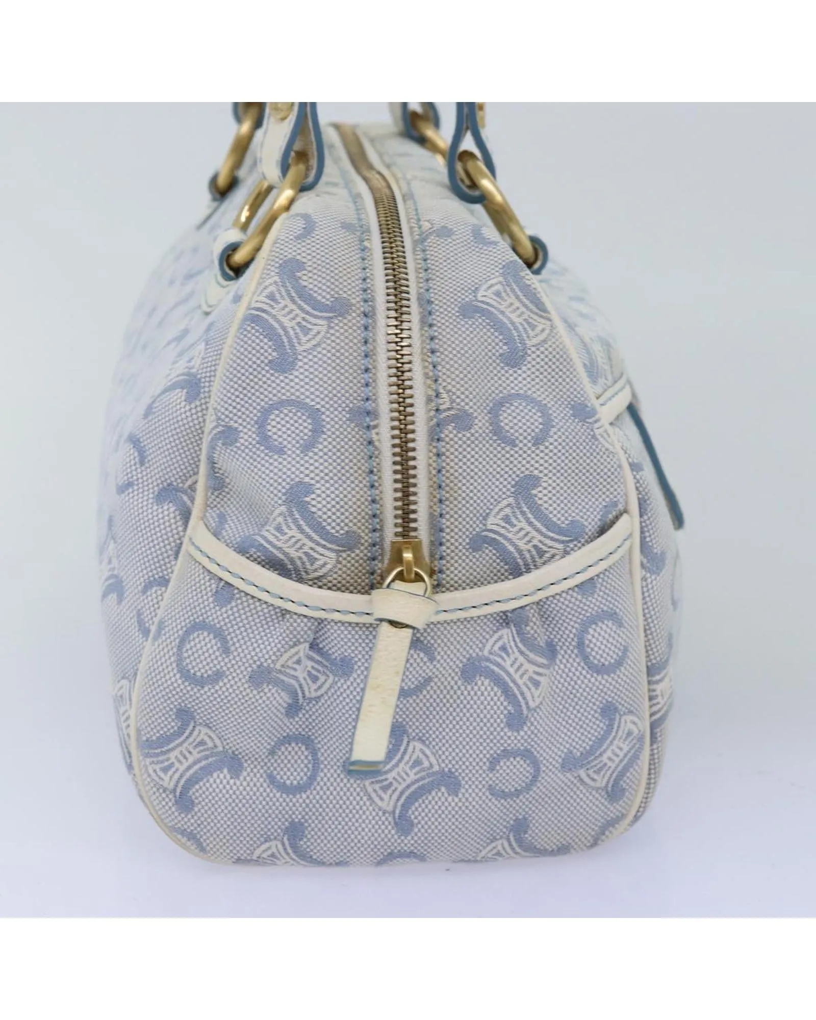 Light Blue Canvas Hand Bag with Guarantee Card - Rank C