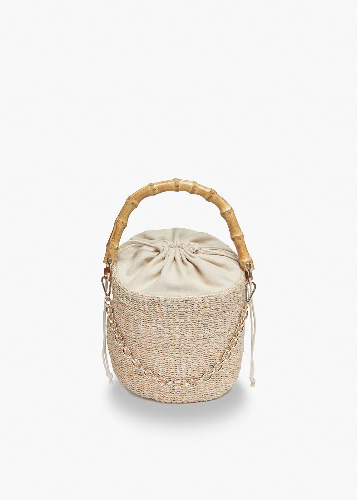 Ling Straw Bucket Tote Bag