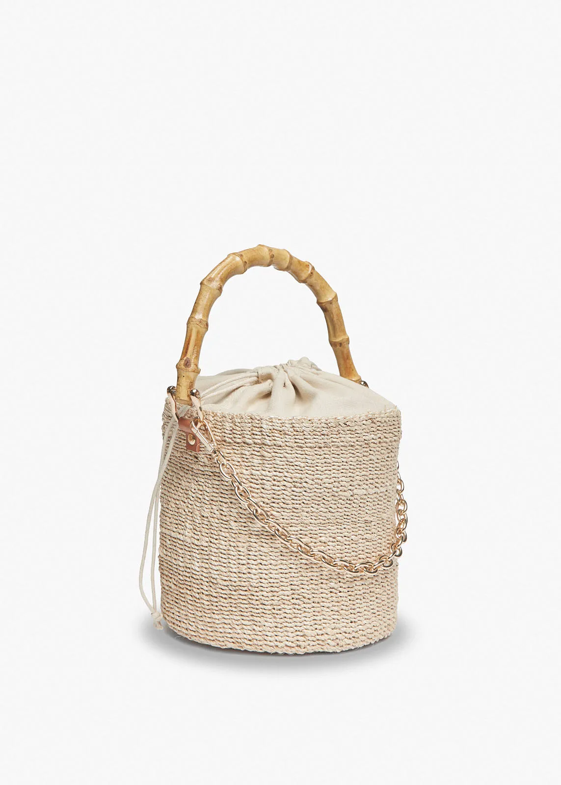 Ling Straw Bucket Tote Bag