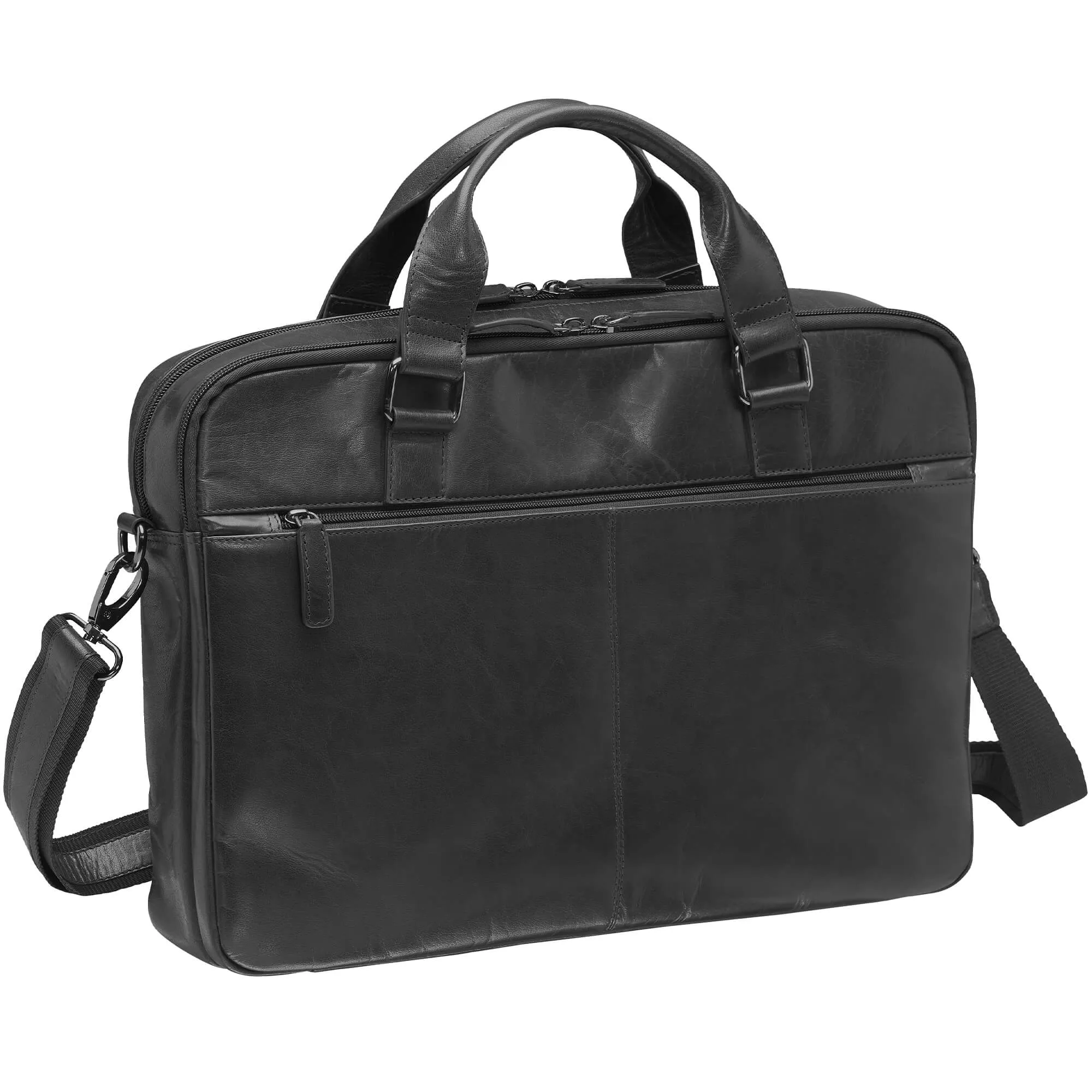 Mancini Leather Buffalo Briefcase with Dual Compartments for 15.6” Laptop