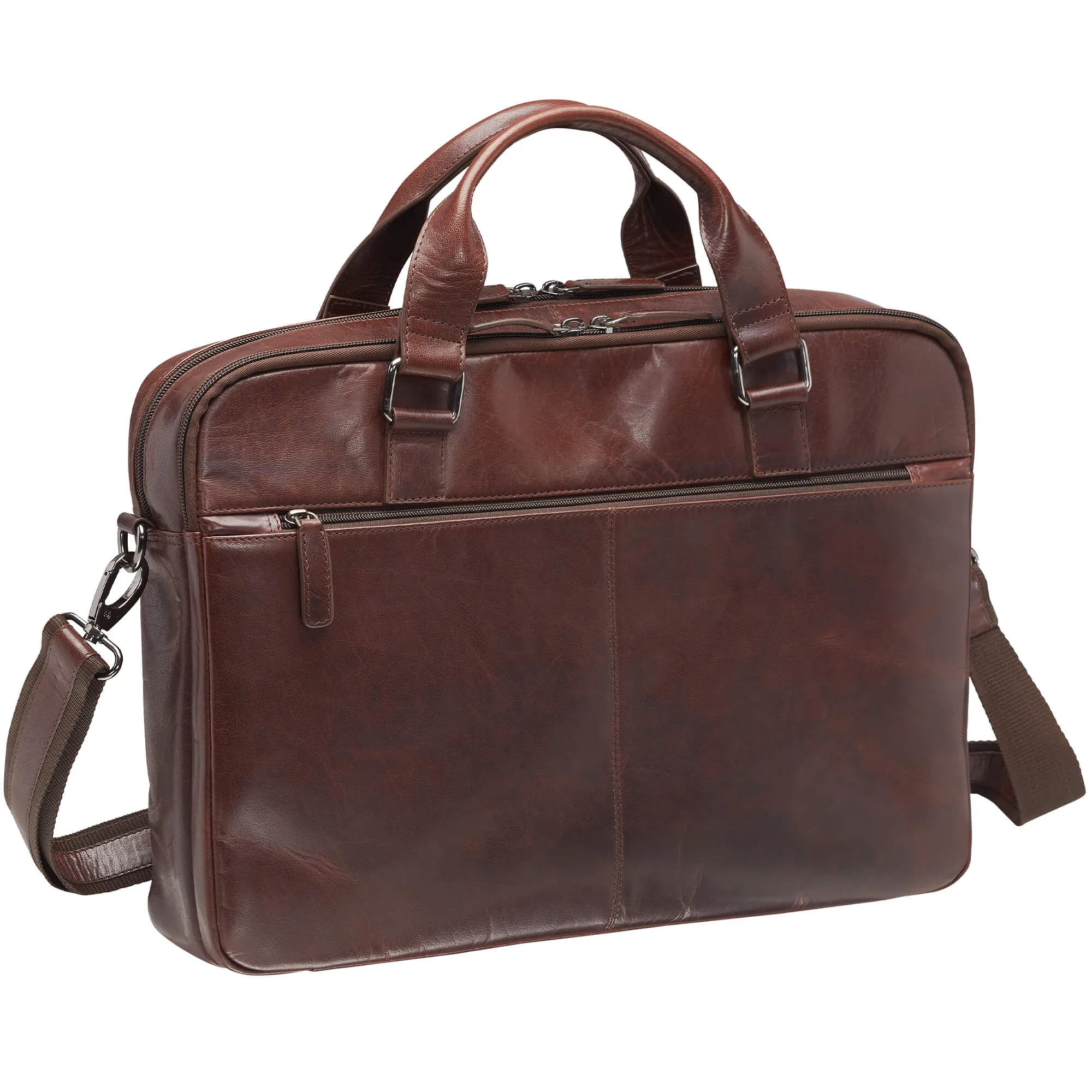 Mancini Leather Buffalo Briefcase with Dual Compartments for 15.6” Laptop