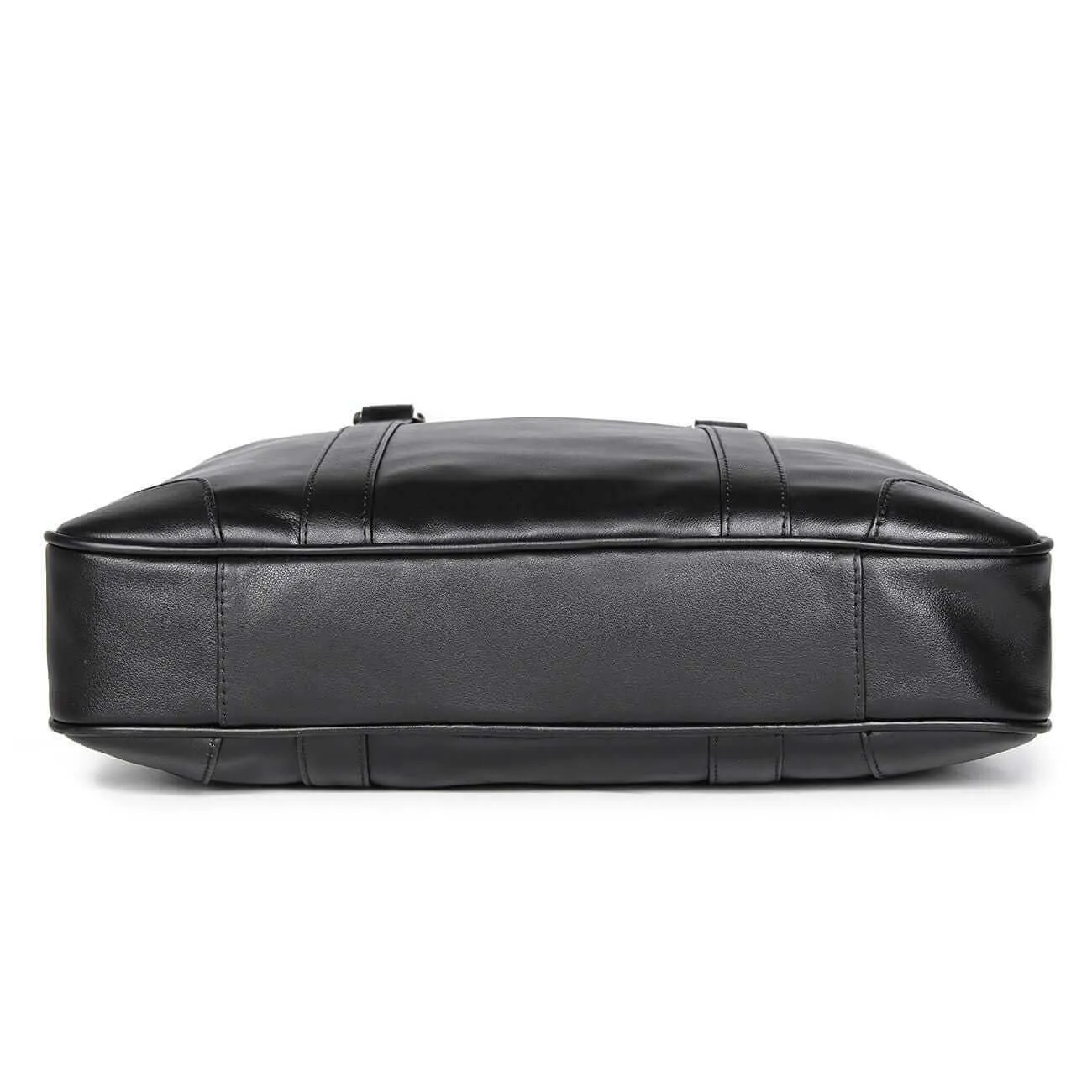 Men's Black Leather Briefcase - Versatile Work & Laptop Bag