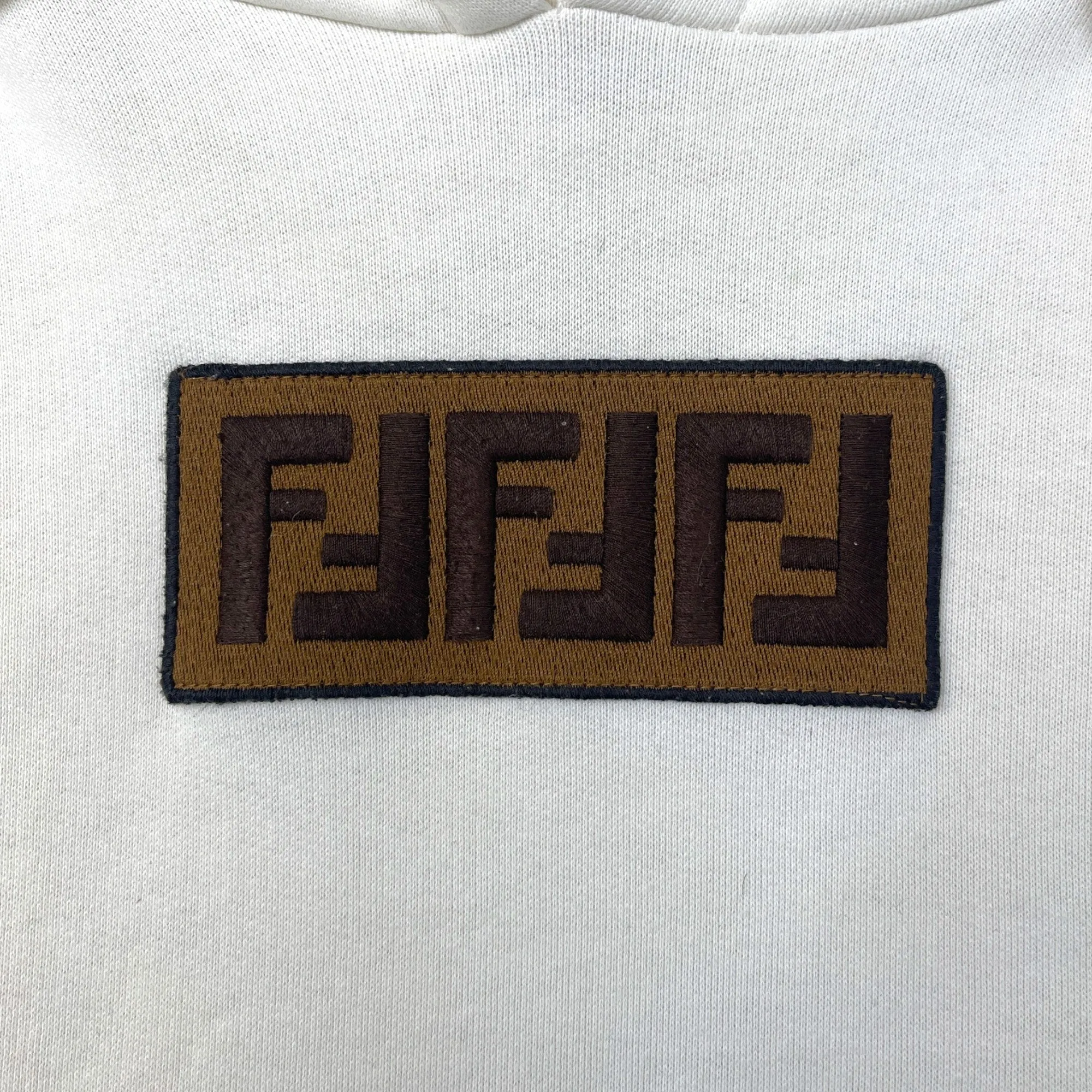 Men's Ff Box Logo Hoodie White Size IT 48 / UK M