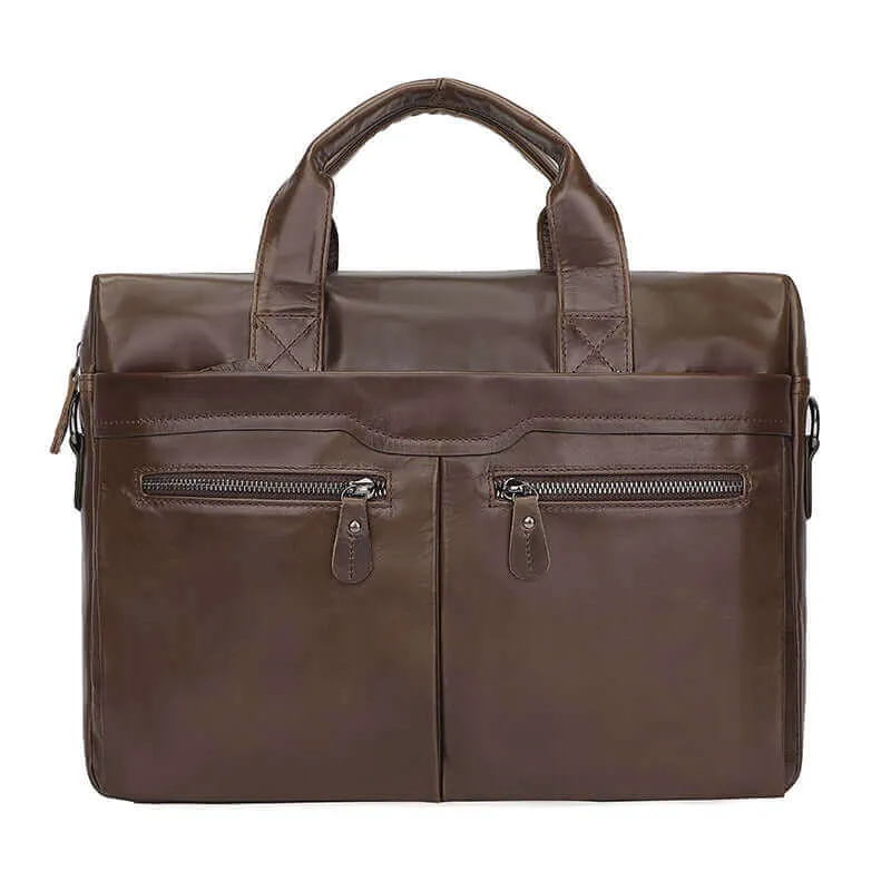 Men's Genuine Leather Business Laptop Bag – Compact & Stylish