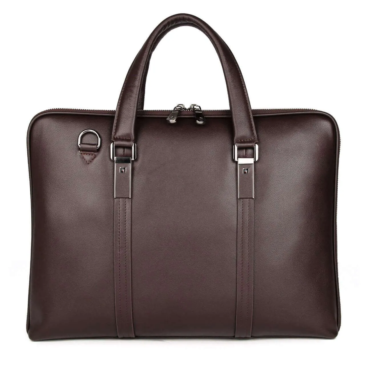 Men's Slim Leather Laptop Bag - Sleek and Functional