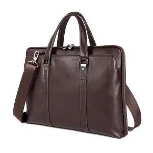 Men's Slim Leather Laptop Bag - Sleek and Functional