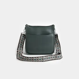 Mini Alma Zip Top Messenger   Strap - Evergreen