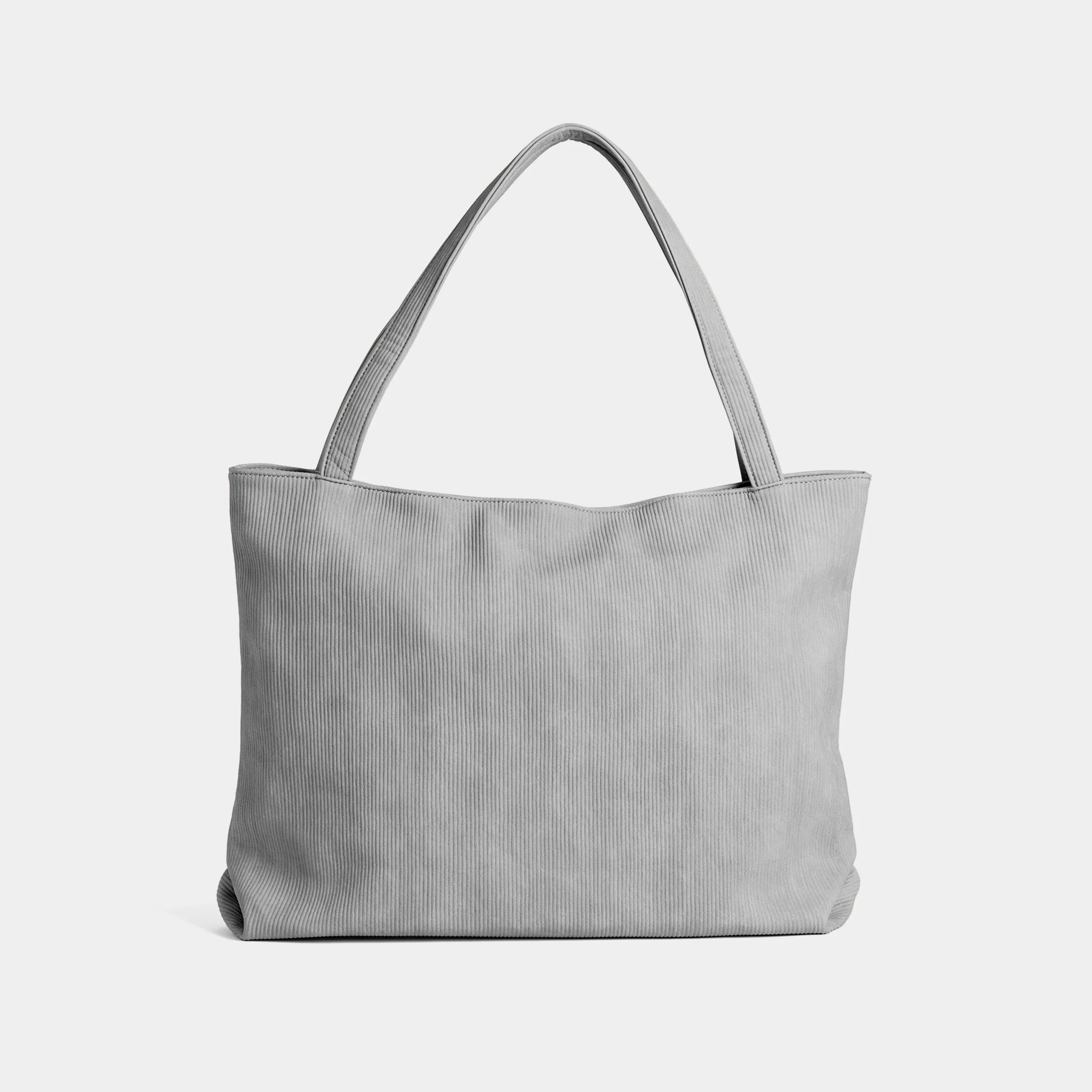 Molly Ribbed Tote - Grey