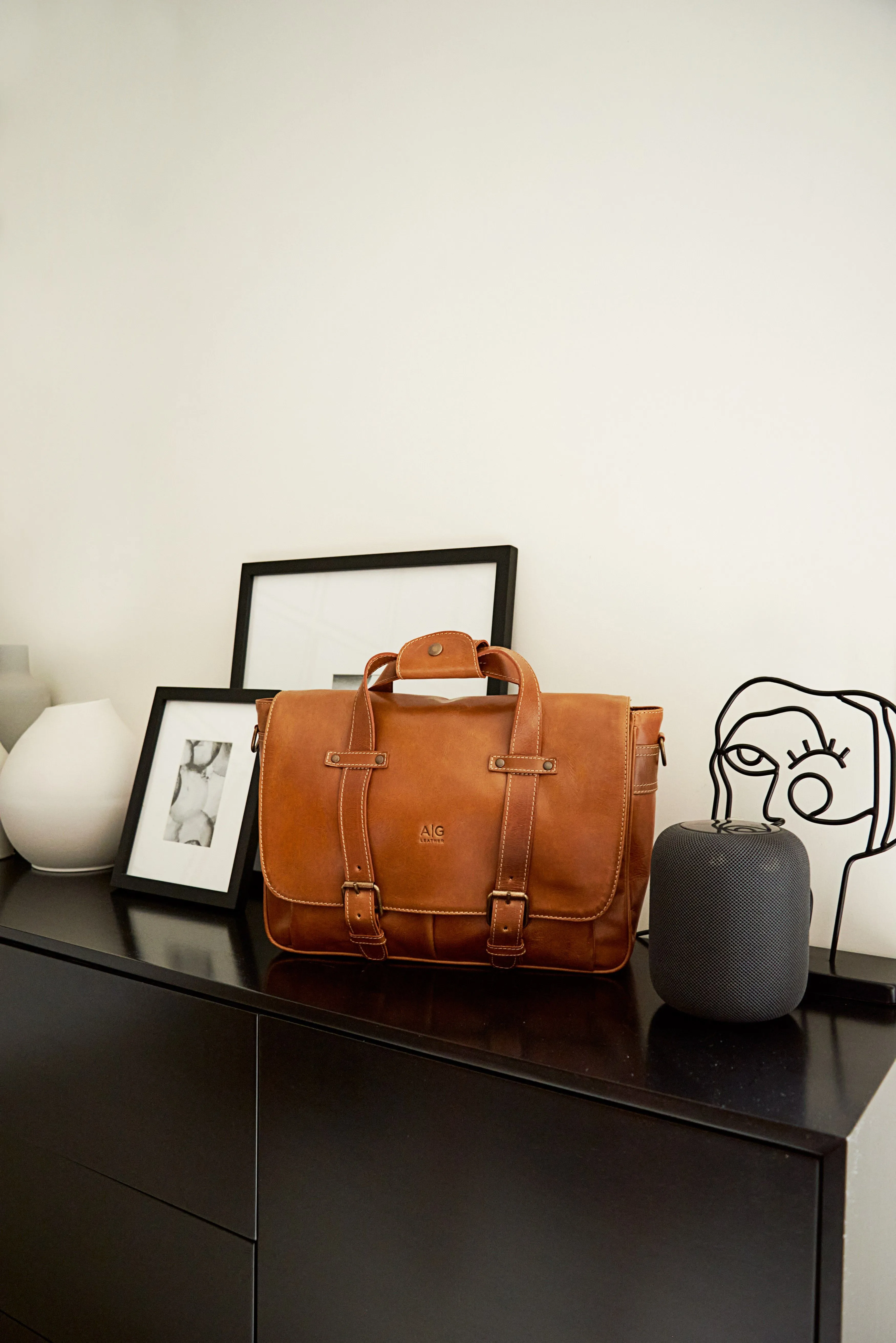 Montana Portfolio Briefcase in Cognac Leather