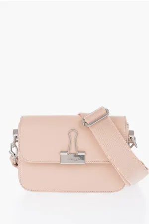 Off-White Solid Color PLAIN BINDER Leather Crossbody Bag Unica One size