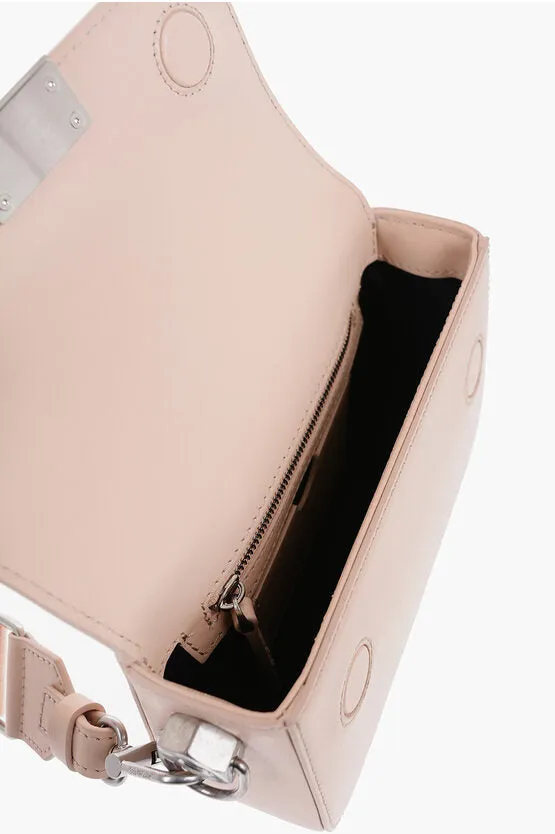 Off-White Solid Color PLAIN BINDER Leather Crossbody Bag Unica One size