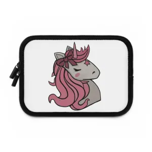 Pink Unicorn Head Laptop Sleeve