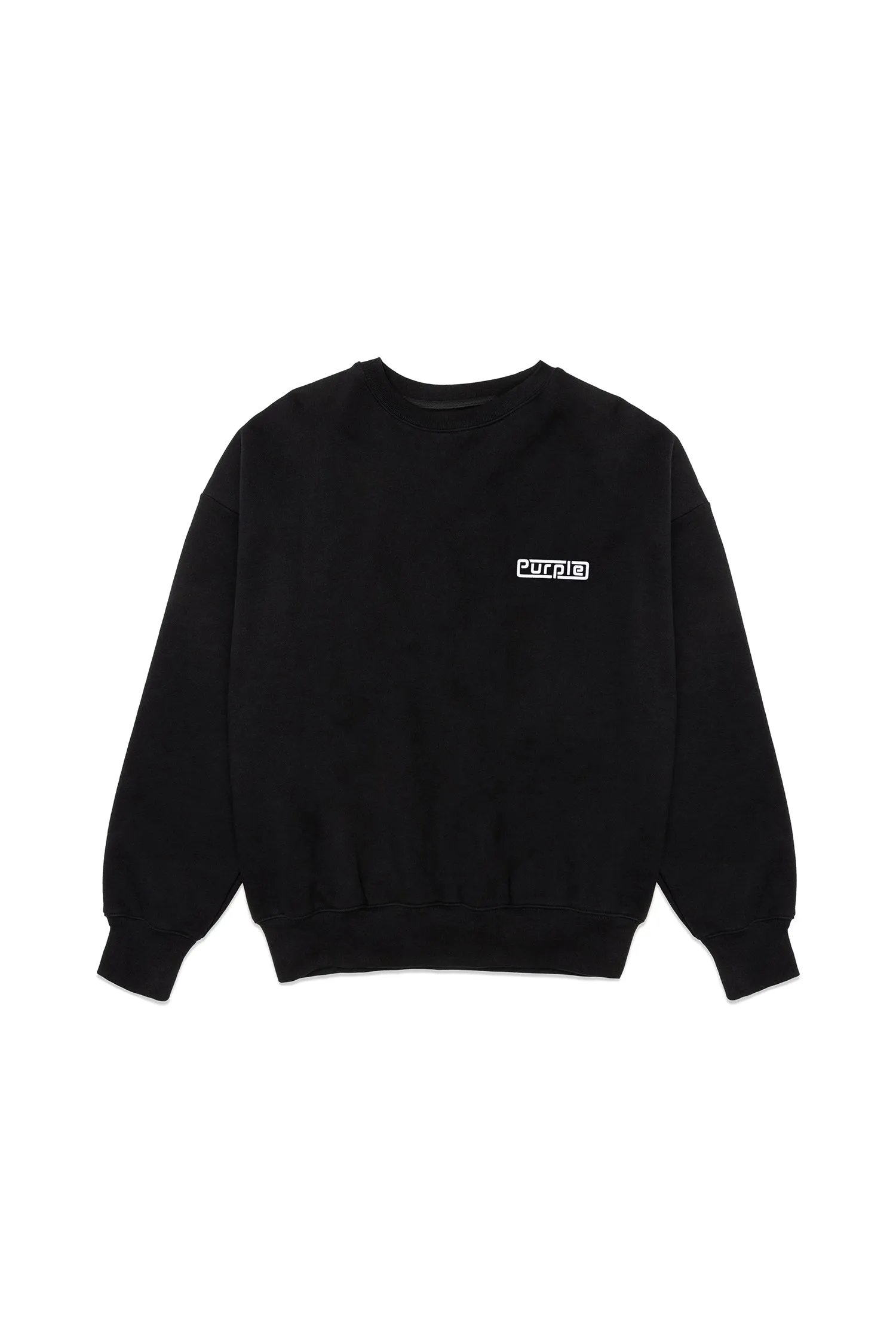 Purple Brand Fleece Crewneck-BLACK