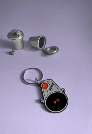 "Trash Bin" Enamel keychain