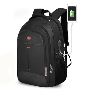 "Versatile and Stylish Business Backpack with USB Charging, Waterproof Design, and Multiple Compartments for Travel, Work, and School - Perfect for Men and Students"