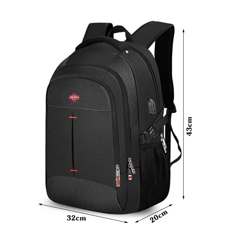 "Versatile and Stylish Business Backpack with USB Charging, Waterproof Design, and Multiple Compartments for Travel, Work, and School - Perfect for Men and Students"