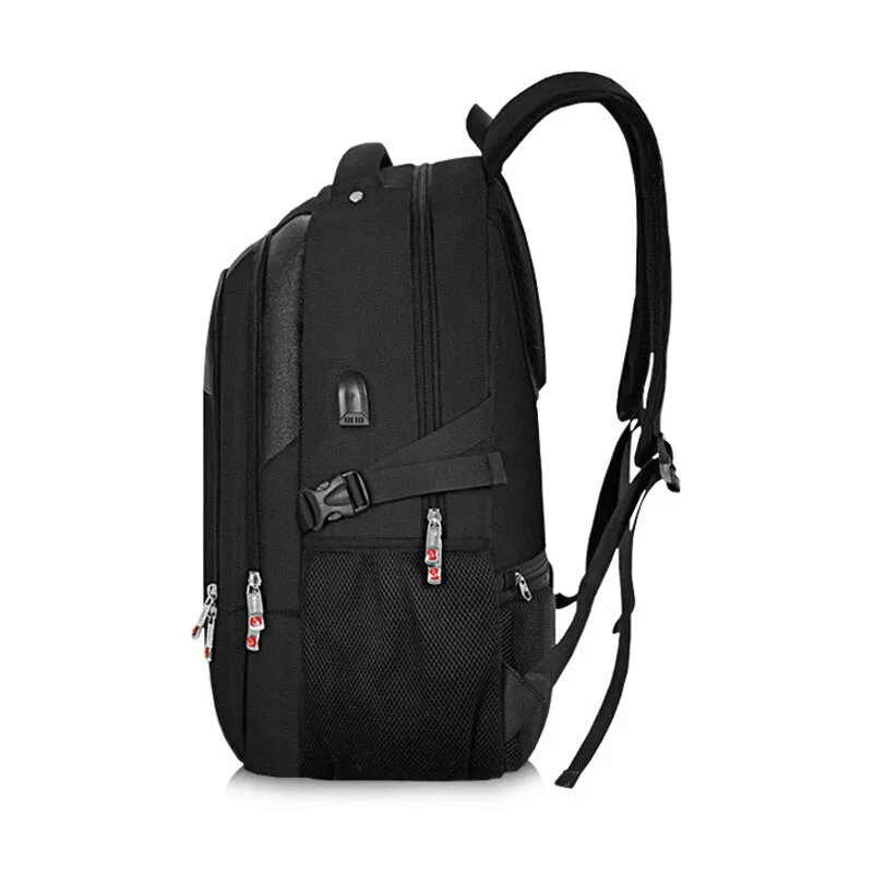 "Versatile and Stylish Business Backpack with USB Charging, Waterproof Design, and Multiple Compartments for Travel, Work, and School - Perfect for Men and Students"