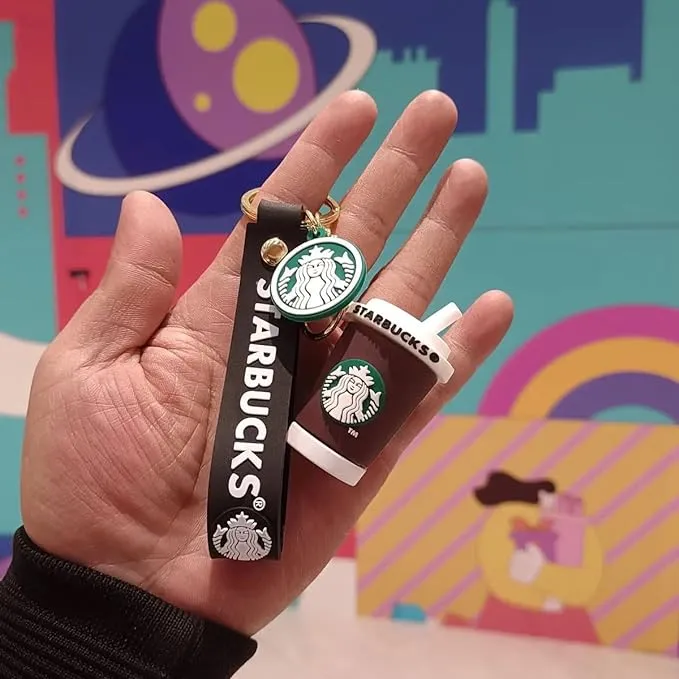 Star Bucks Coffee Brown Mug | Silicone Lanyard | Keychain