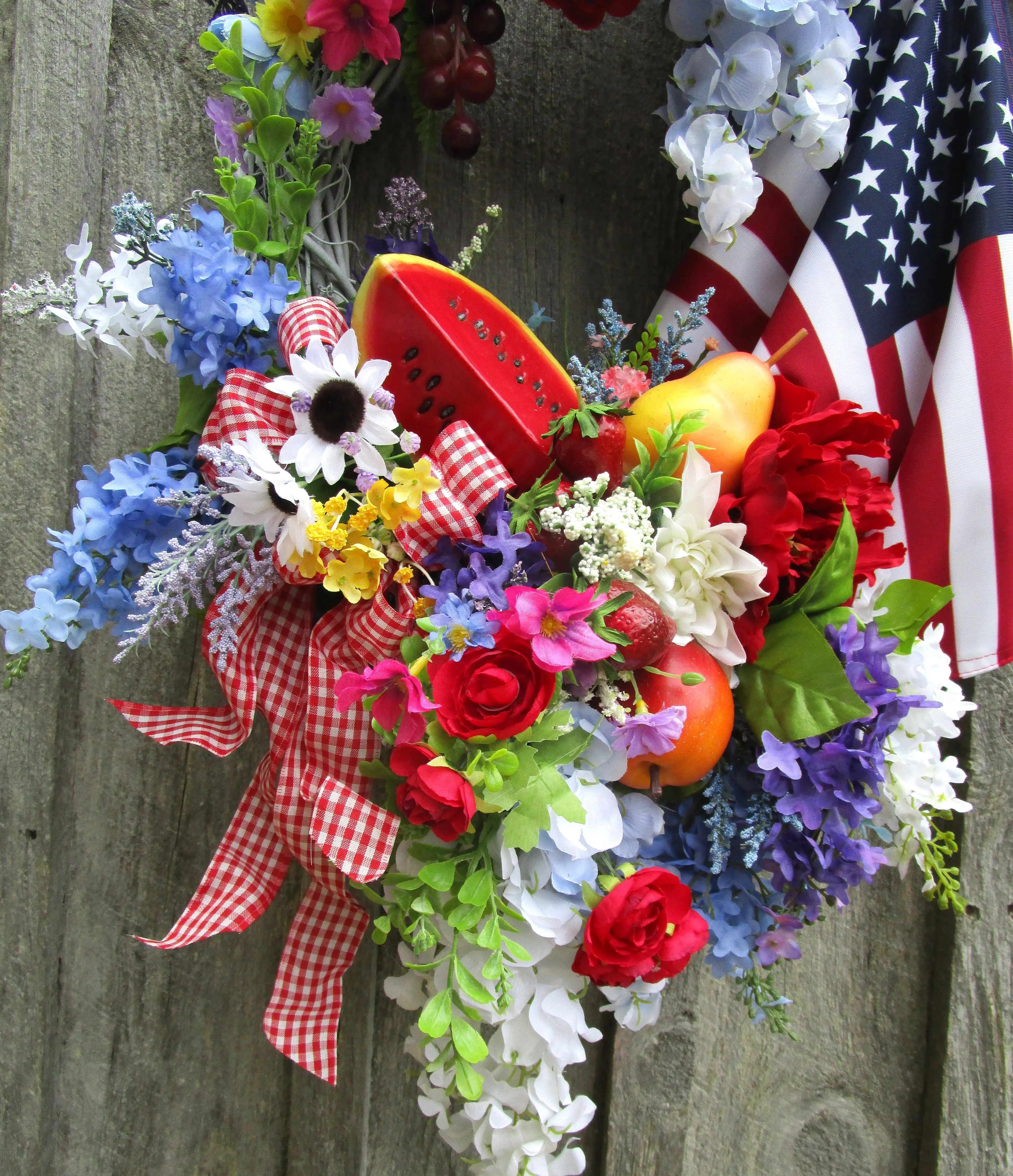 Summer Garden Patriotic Wreath