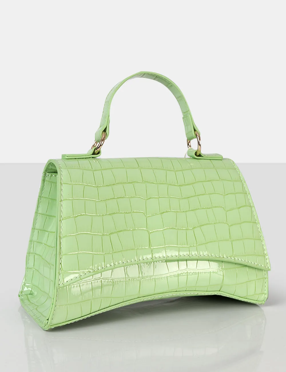 The Remmy Green Croc Mini Handbag