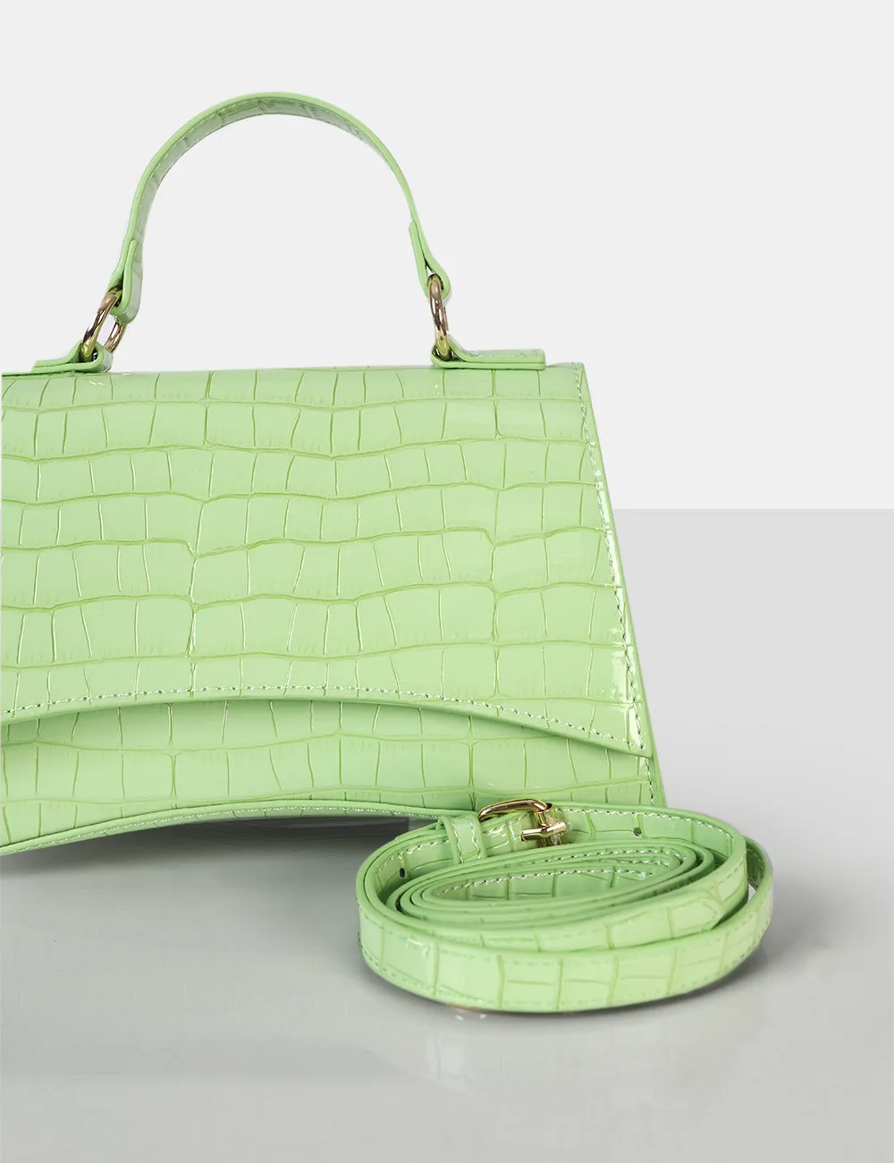 The Remmy Green Croc Mini Handbag