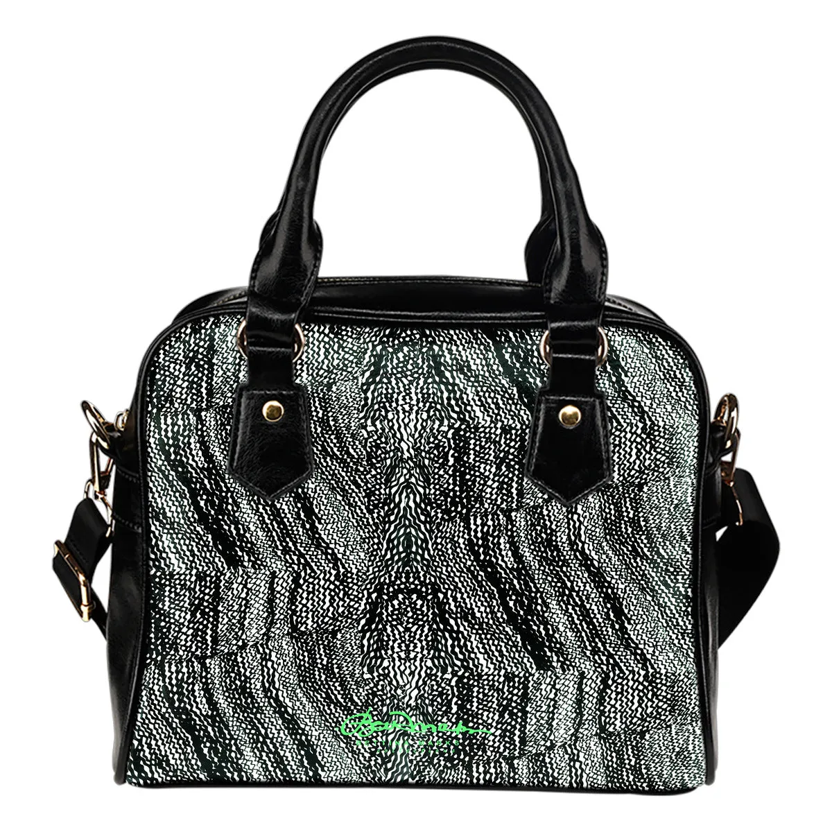 Tire Scribbles Hand Bag w Shoulder Strap