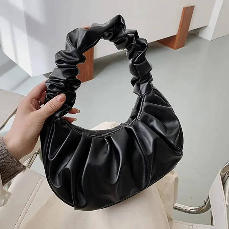 Womens Summer Pleated Handle Bag