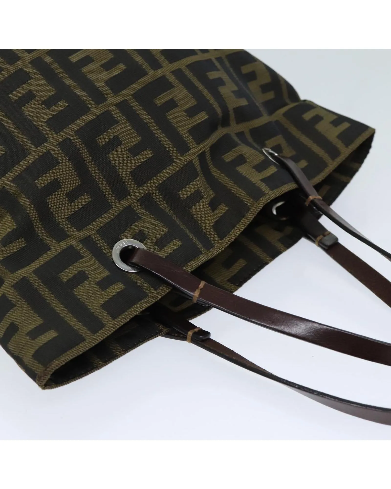 Zucca Canvas Hand Bag with Dual Handles and Subtle Wear